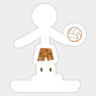 Funny Mens Volleyball Guy Sticker